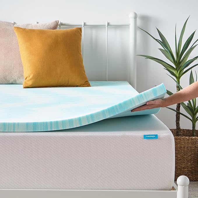 Linenspa 2 Inch Gel Swirl Memory Foam Mattress Topper – Cooling Gel Infused – - Image 8