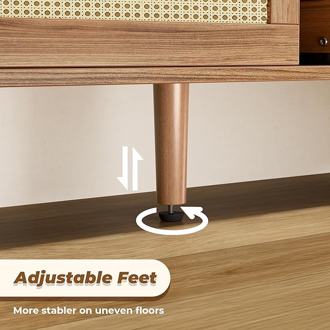 SUPERJARE Boho TV Stand for 65 Inch TV, Entertainment Center - Image 9