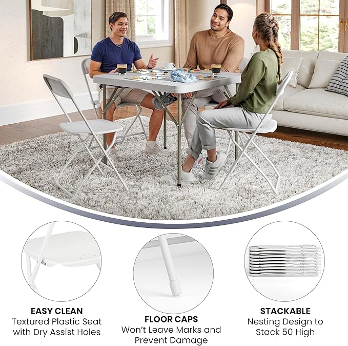 Flash Furniture Hercules Set of 10 Indoor/Outdoor Heavy-Duty Plastic Folding - Image 5