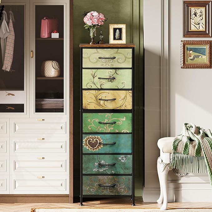WLIVE Tall Dresser for Bedroom, 7 Drawer Dressers & Chests of Drawers, Fabric - Image 5