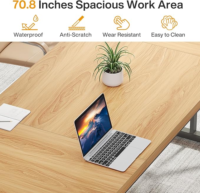 Tribesigns 70.8-Inch Executive Desk, Large Computer Office Desk Workstation - Image 6