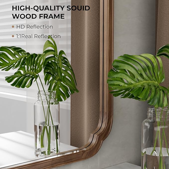 WallBeyond 20" x 30" Rounded Corner Arch Wall Mirror - Image 5