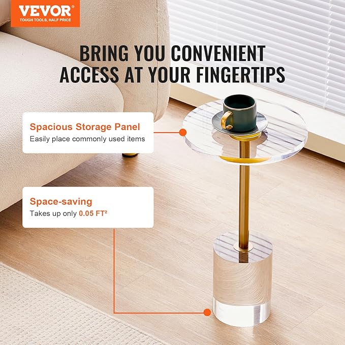 VEVOR Clear Acrylic End Table, Acrylic Side Table - Image 4