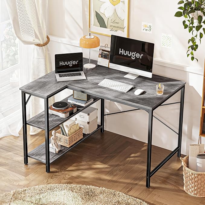 Huuger L Shaped Desk, 39 Inches Computer Desk - Image 2