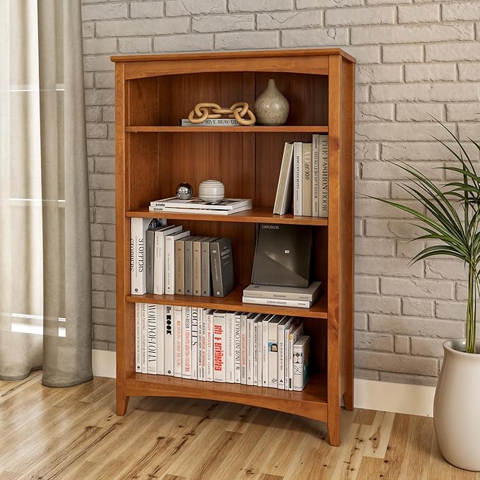 Shaker Style 4 Shelf Bookcase / Solid Wood / 48" High / Adjustable Shelving / - Image 7