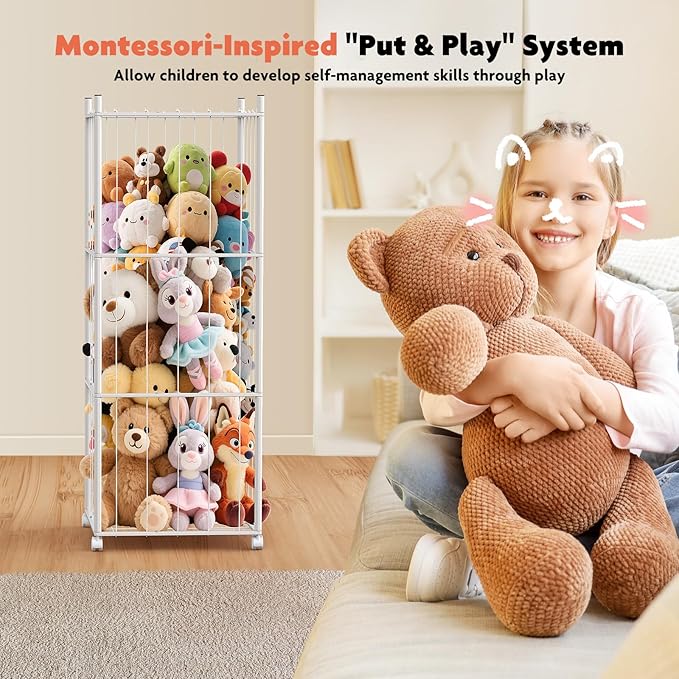GoKEDA Stuffed Animal Storage, Extra Large Metal Stuffed Animals Storage Tower - Image 5