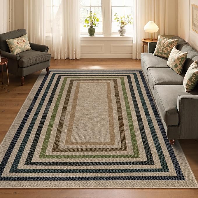 Lahome Modern Geometric Easy Jute Rug, Washable 5x7 Indoor Outdoor Rugs - Image 6