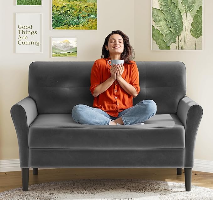 Small Sofa Couch, Soft Velvet Love Seat Couches, Small Couch - Image 9
