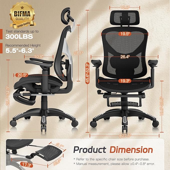 Ergonomic Office Chair, Mesh Desk Chair - Image 2