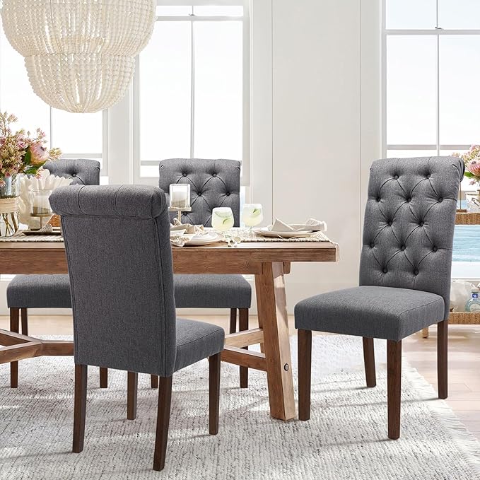 COLAMY Tufted Dining Chairs Set of 6, Parsons Dining Room Chairs Upholstered - Image 7