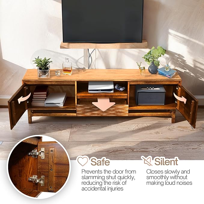 Acacia Elara Wood TV Stand for TVs up to 75+ Inch Entertainment Center - Image 7