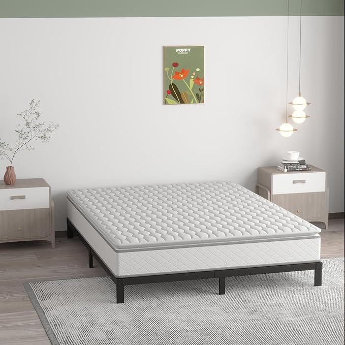 7 Inch Full Bed Frame No Box Spring Need, Low Profile Metal Platform Full Size - Image 4