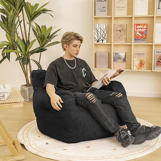Bean Bag Chair with Filler, Bean Bag Sofa with Tufted Soft Stuffed Filling - Image 4