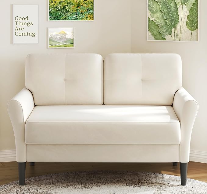 Small Sofa Couch, Soft Velvet Love Seat Couches, Small Couch by Kidirect