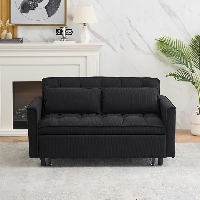 Ball & Cast 54" Convertible Sleeper Sofa Bed, Convertible Pull Out Couch by BallCast