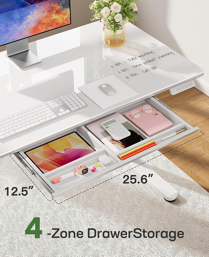 Marsail Glass Electric Standing Desk - Image 2