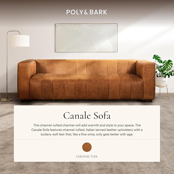 Poly & Bark Canale Leather Couch - Image 4