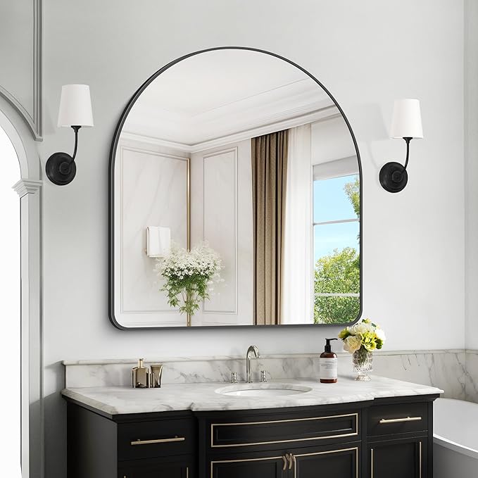 Arched Bathroom Mirror, Wall Mounted Mirror, Living Room, Vertically Hanging - Image 3
