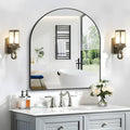 FORBATH Arched Mirror 36x40 Inch, Hanging or Leaning Against Wall by FORBATH