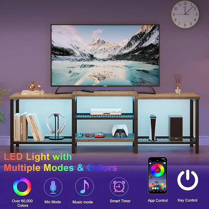 GarveeHome TV Stand with LED Lights - Image 4