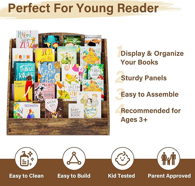 TOETOL 5-Tier Kids Bookshelf - Image 4