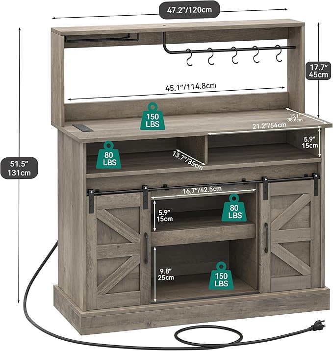 YITAHOME Buffet Cabinets with Storage, Farmhouse Sideboard Cabinets with - Image 2