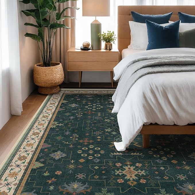 Dark Green Oushak Living Room Rug 10x12 - Image 8