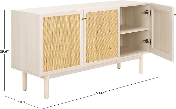 SAFAVIEH Aino TV Stand for up to 60" Flatscreen – Bleached White - Image 2