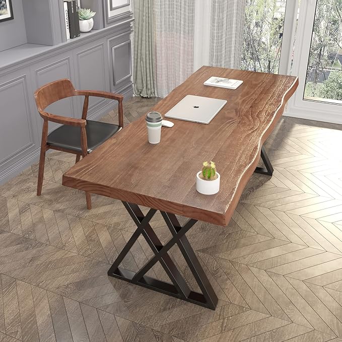 Solid Wood Computer Desk Study Office Desk 55" Writing Desk, Modern Simple - Image 8