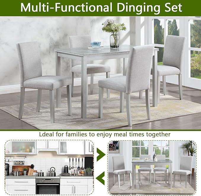 Ball & Cast 5 Piece Dining Table Set, Kitchen Table Set - Image 6