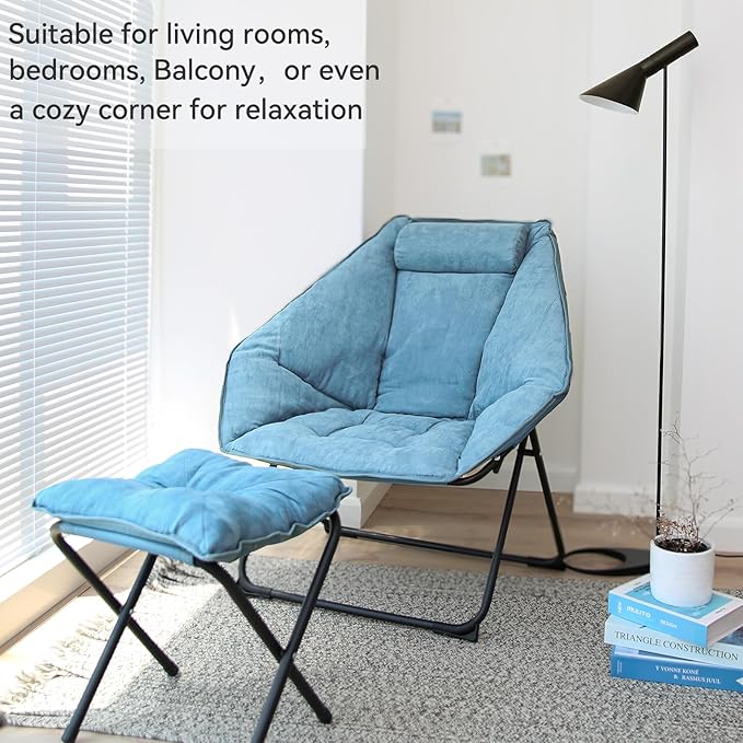 Hexagon Foldable Living Room Chair, Saucer Chair - Image 4