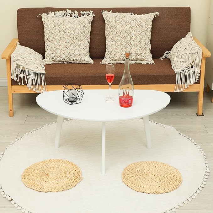 FIRMINANA Small White Oval Coffee Table - Image 8