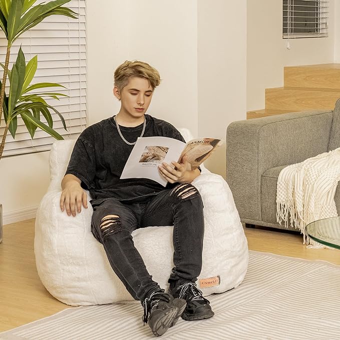 Bean Bag Chair with Filler, Bean Bag Sofa with Tufted Soft Stuffed Filling - Image 3