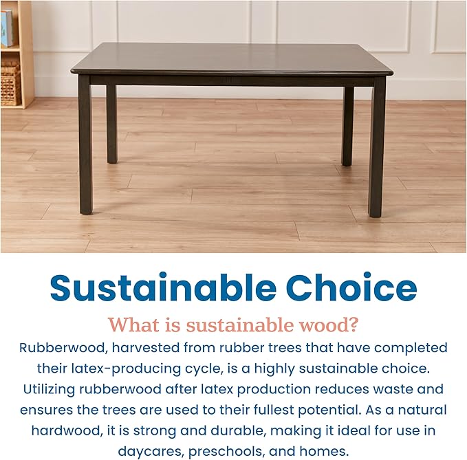 ECR4Kids 30in x 48in Rectangular Hardwood Table - Image 6