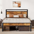 Z-hom Upgraded Full Size Bed Frame, Heavy Duty Metal Sturdy Full Bed Frame by Z-HOM