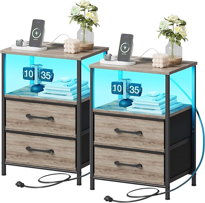 Nightstands Set of 2, Night Stand by TRIFEBLE