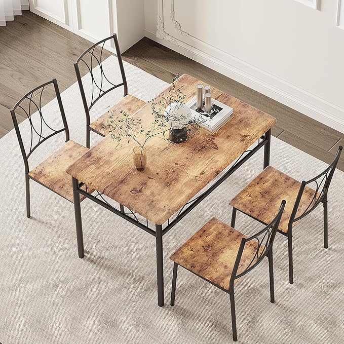 IDEALHOUSE Dining Table Set for 4, Kitchen Table and Chairs Set for 4, - Image 2