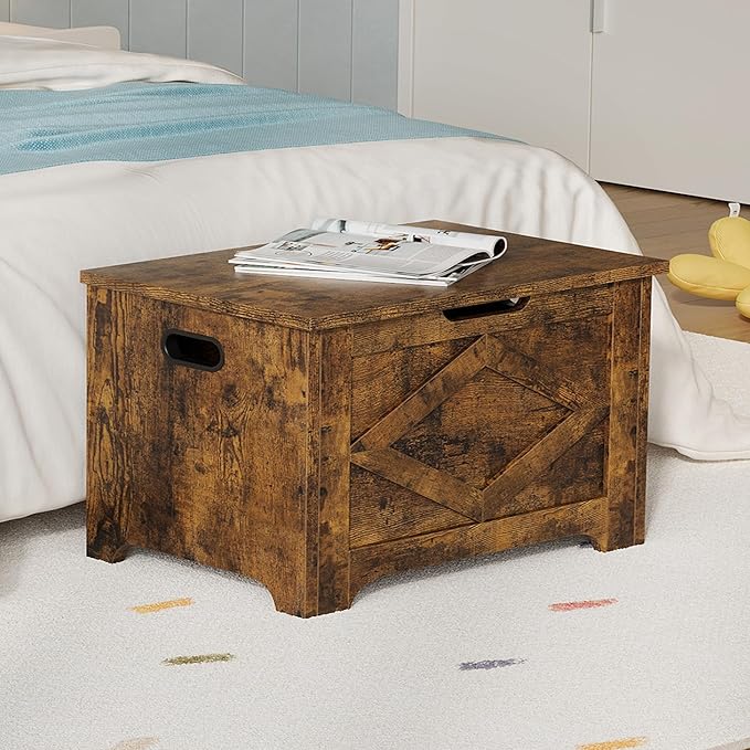 GarveeHome 23.6" Storage Chest, Wooden Storage Bench - Image 4