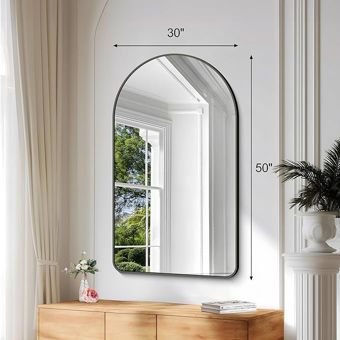 Arched Bathroom Mirror, Wall Mounted Mirror, Living Room, Vertically Hanging - Image 9