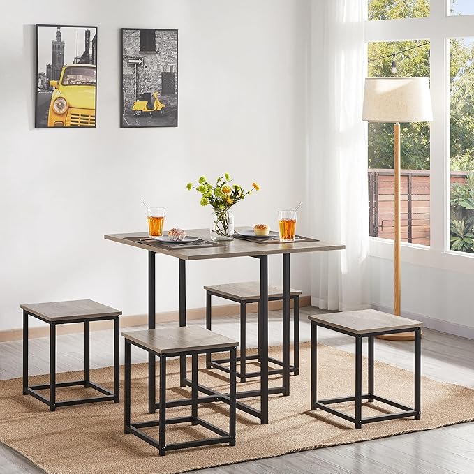 Yaheetech Dining Table Set for 4 Industrial Kitchen Table - Image 6