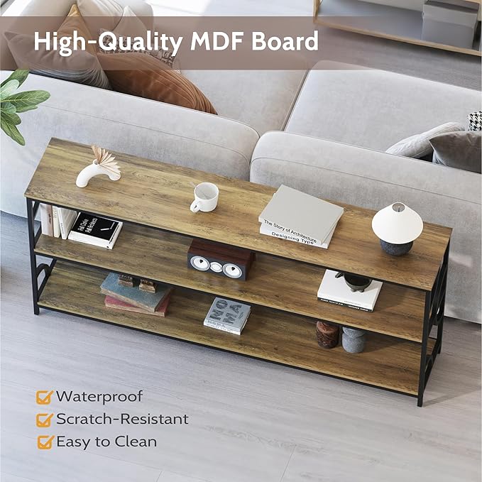 70.9-Inch Industrial Sofa Table, Extra Long Console Table Behind Couch - Image 8