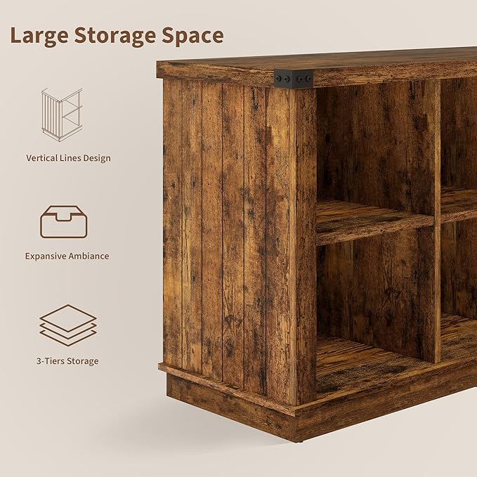 GarveeHome 8 Cube Storage Organizer Bookshelf, 3 Tier Farmhouse Horizontal - Image 7