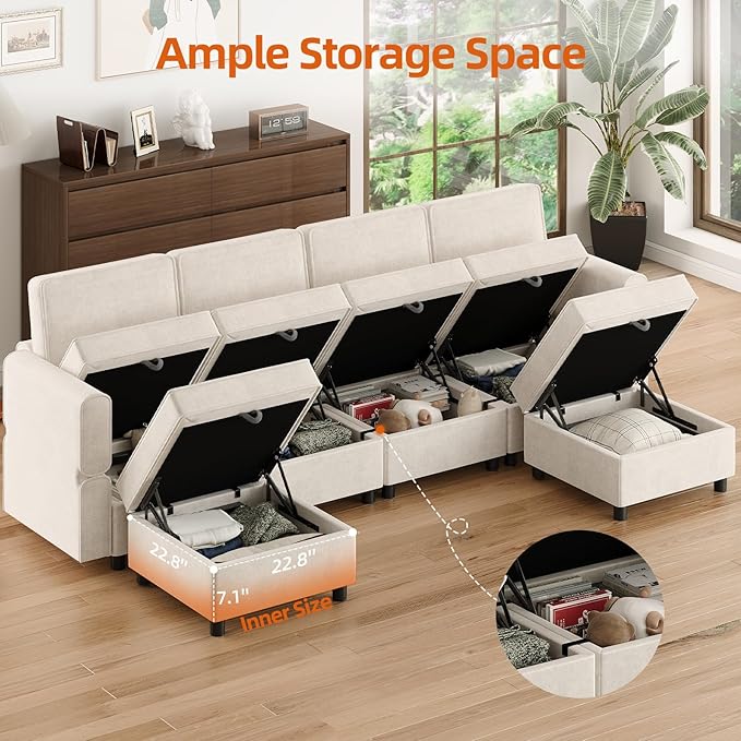 Modular Sectional 9-Seat Sofa, L Shaped Sectional Couch - Image 7