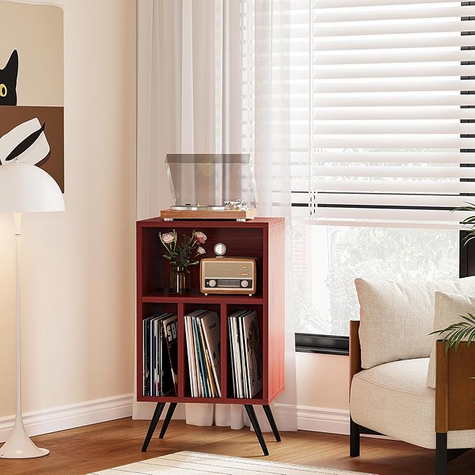 Record Player Stand, Vinyl Record Storage Cabinet - Image 5