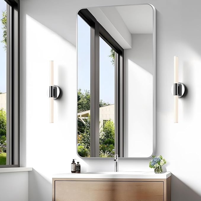 BONEWEI Silver Bathroom Mirror, 24x48 inch Wall Mirror - Image 3