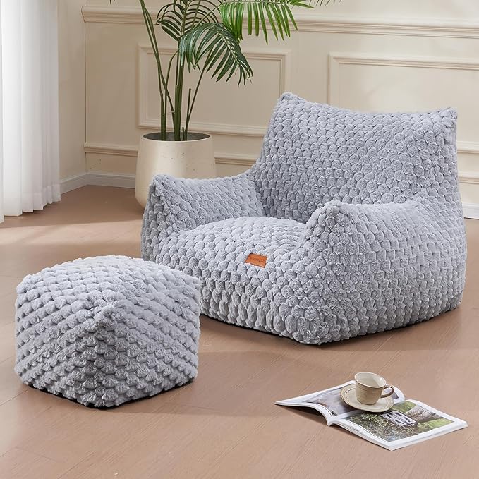 Big Bean Bag Chairs for Adults Cozy Giant Bean Bag Sofa Chair, Gaming Bean Bag by Unknown