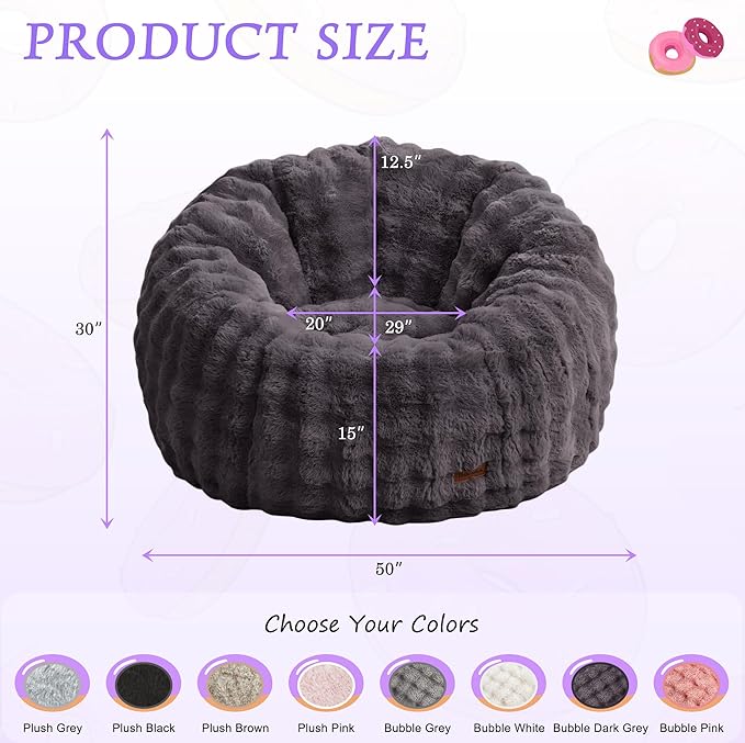 Hobestluk Bean Bag Chair Oversized Bean Bag Chair - Image 2