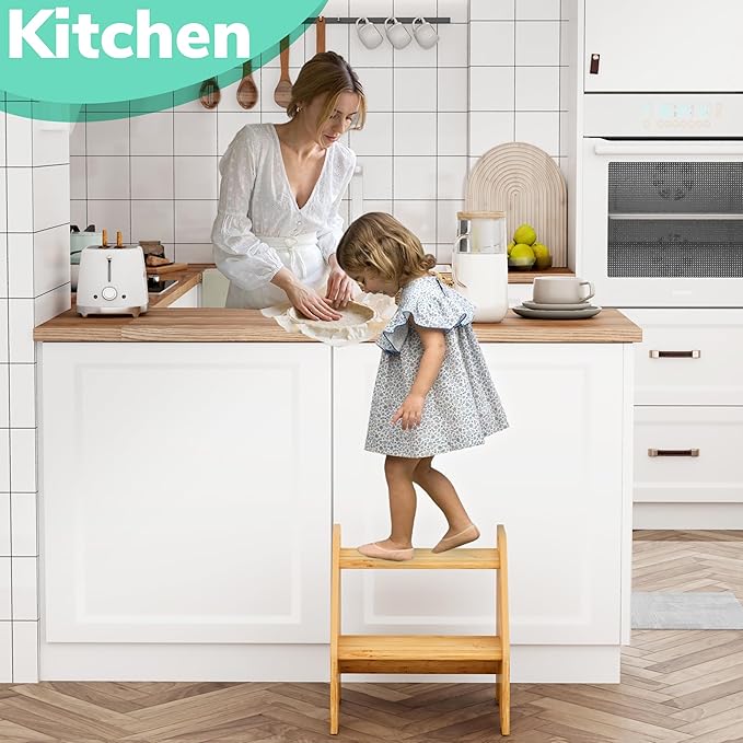 AMBIRD Wooden Step Stool, 15.75'' H Potty Training Toddler 300 lbs Capacity - Image 8