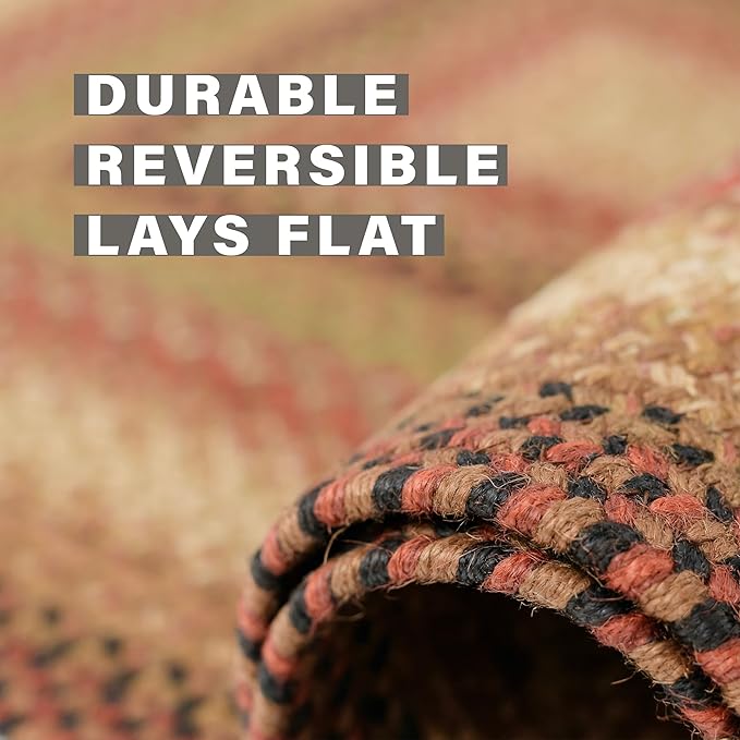 Homespice Gingerbread Jute Brown 8x10' Braided Oval Area Rugs - Image 4