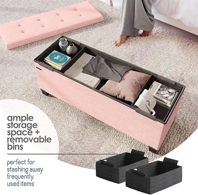 STORAGEBUD Storage Ottoman Bench - Image 3